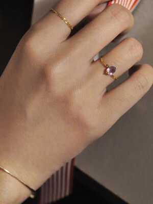 Violet Sapphire by italy chain  Ring (14k)