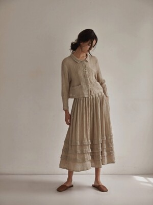Linen Crease Skirt - 2color