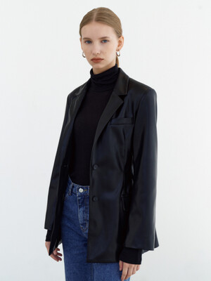 21FW Eco leather jacket (Black)
