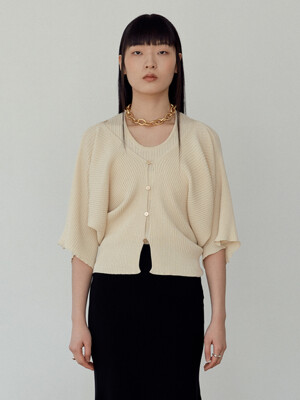 Annecy Knit Cropped Cardigan_Cream