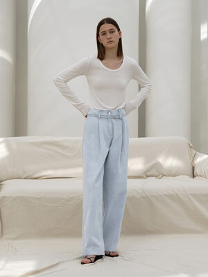 [리퍼브] WIDE LEG BELTED DENIM JEAN