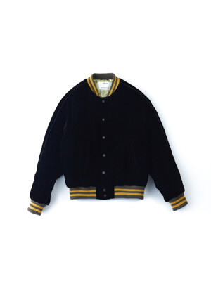 Velvet Varsity Jacket Black