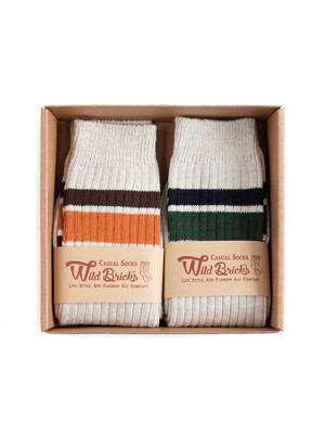 MELANGE TENNIS SOCKS SET (green/orange)