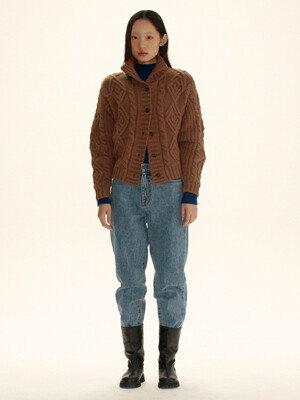 Virginia Wool Cardigan (Brown)