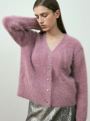 22FW ANGORA CARDIGAN(DARK PINK)