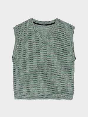 Melange Knit Vest (Green)