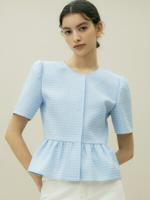 23SS TWEED FRILL JK (SKY BLUE)