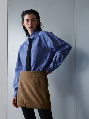Corduroy reverse Low-rise skirt - Khaki