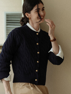 Nina cashmere cardigan_Navy