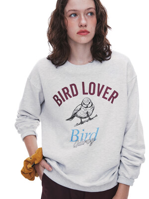 Bird Lover Sweatshirt - Melange Grey