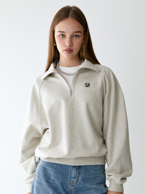 half zip-up sweatshirts_oatmeal