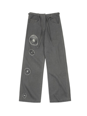 Charcoal Cinch Back Trousers