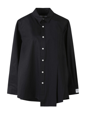 Patched Raw Panel Long Shirts_RQSAA23504BKX