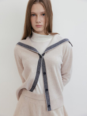 Wool Sailor Collar Cardigan  Ivory (WE3X5AC710)