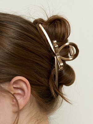 petit ribbon metal hair claw - bronze