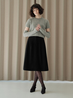 [단독]WOOL MIDI SK_BLACK