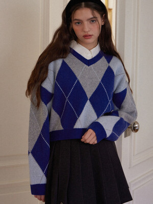 CLASSIC WOOL ARGYLE KNIT_2COLORS_NAVY