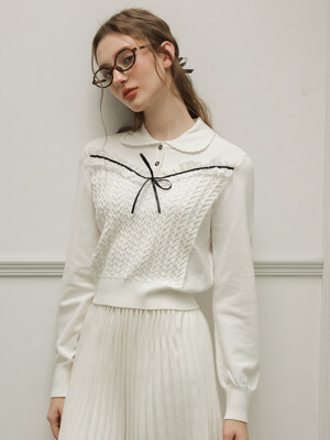 Cest_Sweety lapel knitted top