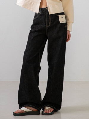 Standard Wide Denim Pants_NSDP445 (Black)