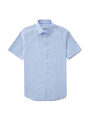 슬림핏 반소매 기본 셔츠 (블루)