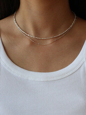 [Silver 925] Line Dot Necklace