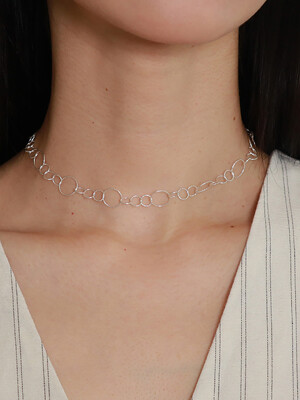 silver round chain necklace