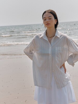 [단독] Pieve oversized shirt (White Stripe)