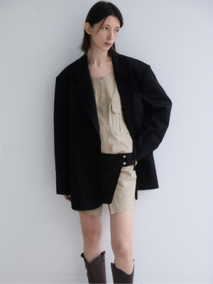 Wool daddy jacket_BLACK