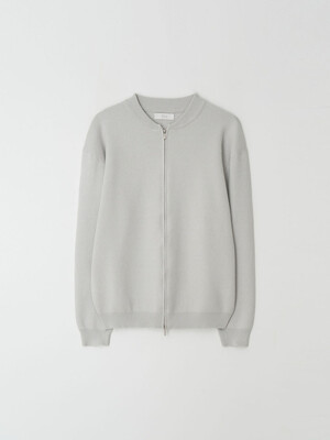 Minimal 2-way Zip-up Cardigan_Grey