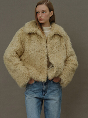 Hairy wool fur jacket