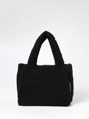 Eco Fur Square tote bag_Black