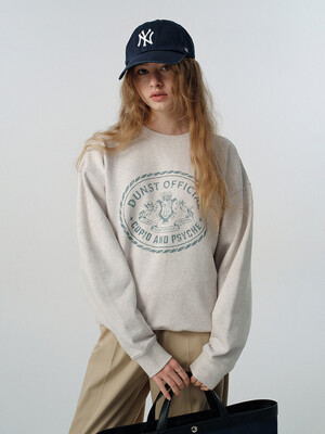 UNISEX CUPID CAMPUS SWEATSHIRT OATMEAL MELANGE_UDTS5A102I1