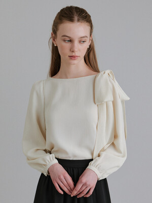 MUN TIE BLOUSE_CREAM