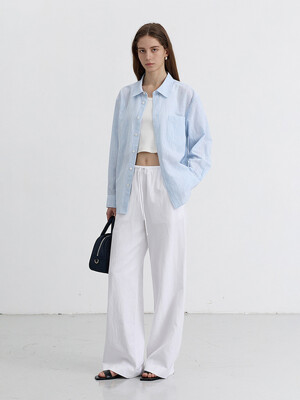 LINEN BANDING PANTS WHITE_UDPA5B221WT
