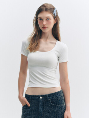 BASIC DENT SHORT SLEEVE T-SHIRT_TT5S212