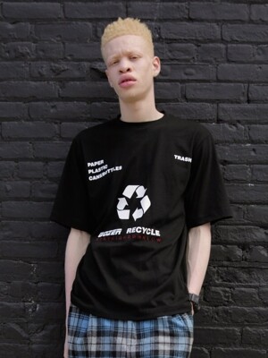 GOZER RECYCLE HALF T-SHIRT_BLACK