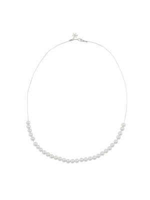 Half Pearl Necklace M (92.5% silver)