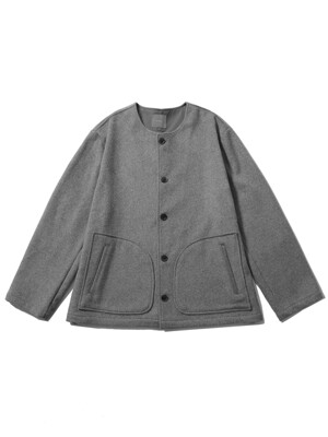 RANCH WOOL BLENDED CARDIGAN JACKET (GRAY)