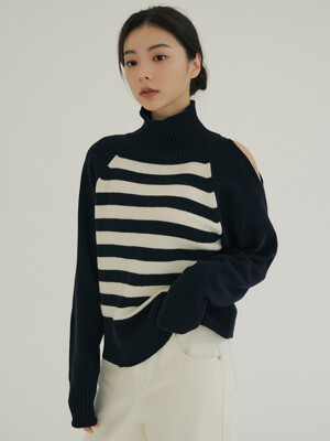 KACK TURTLE STRIPE KNIT NAVY