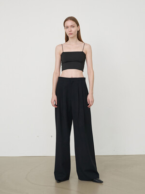 Front Pleated Trousers Black