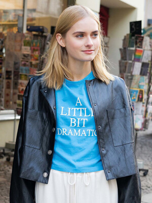 레터링 하프슬리브 티셔츠LETTERING HALF SLV T-SHIRTS_BLUE