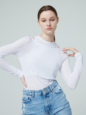 Layered Cut Out T-Shirt - White