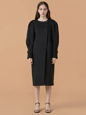 [22FW] One Button Puff sleeves Coat - Black