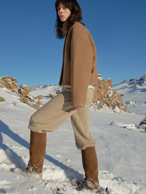 wool knit pants (beige)
