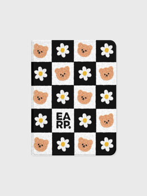 CHECKER BOARD FLOWER MERRY-BLACK(아이패드-커버)