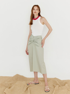 PINCHED-PLEAT SKIRT-SAGE