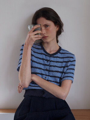 Tail half cardigan (blue navy)
