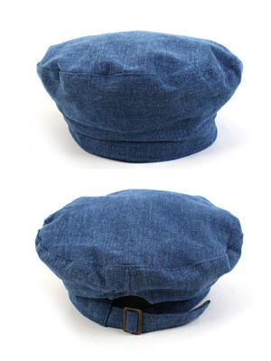 Belted Washing Denim Beret 베레모