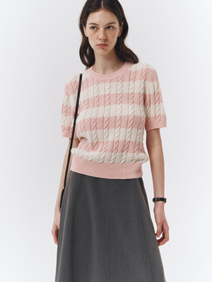SUMMER COTTON CABLE KNIT SOFT PINK_UDSW3B225P1