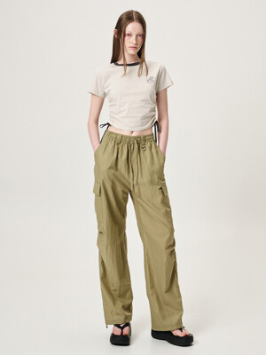 Eyelet Pocket 2-Way Cargo Pants, Khaki